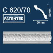 С620/70 плинтус потолочный инжекционный, белый - Солид