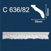 С636/82 плинтус потолочный инжекционный, белый - Солид