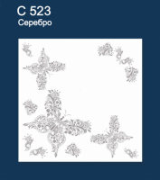 С523 плита потолочная экструдированная, белая с серебряным рисунком - Солид
