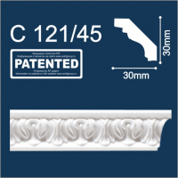 С121/45 плинтус потолочный инжекционный, белый - Солид