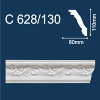 С628/130 плинтус потолочный инжекционный, белый - Солид