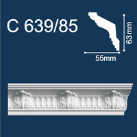 С639/85 плинтус потолочный инжекционный, белый - Солид