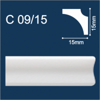 С09/15 плинтус потолочный экструдированный, белый - Солид