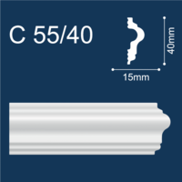 С55/40 молдинг экструдированный, белый - Солид