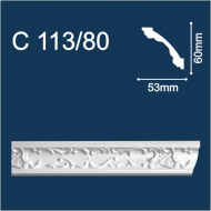 С113/80 плинтус потолочный инжекционный, белый - Солид