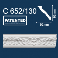 С652/130 плинтус потолочный инжекционный, белый - Солид