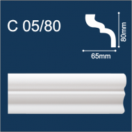 С05/80 плинтус потолочный экструдированный, белый - Солид