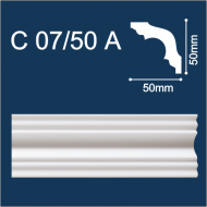 С07/50А плинтус потолочный экструдированный, белый - Солид