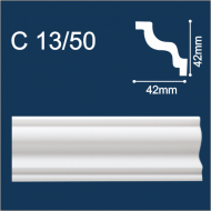 С13/50 плинтус потолочный экструдированный, белый - Солид