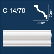 С14/70 плинтус потолочный экструдированный, белый - Солид