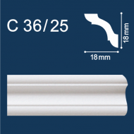 С36/25 плинтус потолочный экструдированный, белый - Солид
