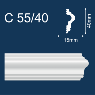С55/40 молдинг экструдированный, белый - Солид